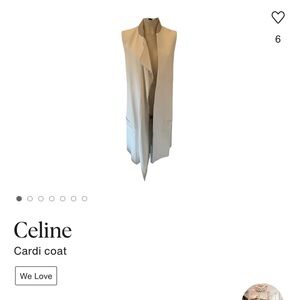 Celine White and Gray Collar Sleeveless Jacket